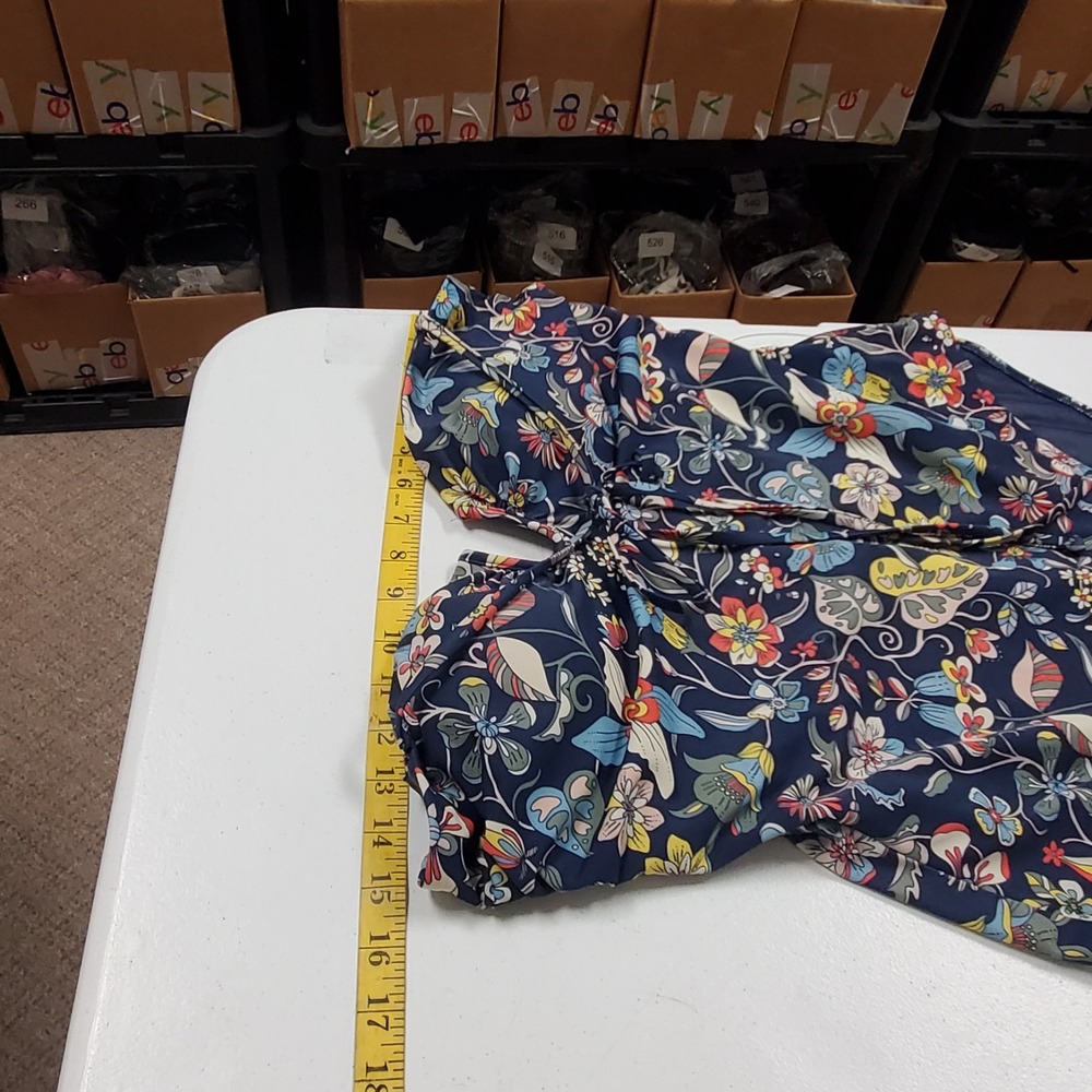 Boden Womens One Piece Ubar Swimsuit Size 10 Regular Blue Floral Halter Tie Neck - Picture 7 of 12